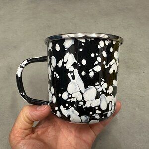 12 oz. Black Swirl Enamelware Coffee Mugs (Set of 4)